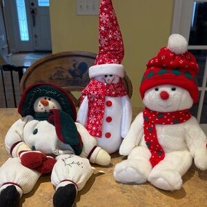 Festive Snowman Plush Lot